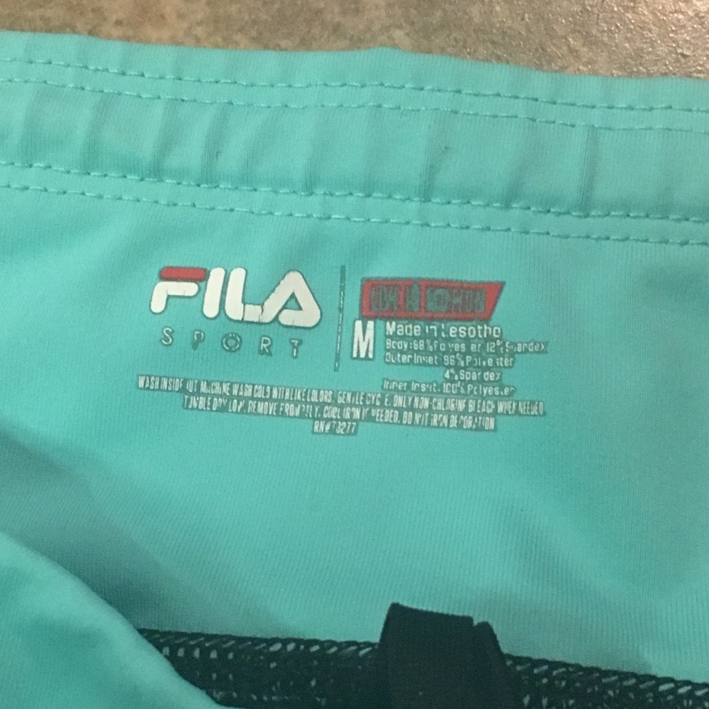 Fila Black and teal capris